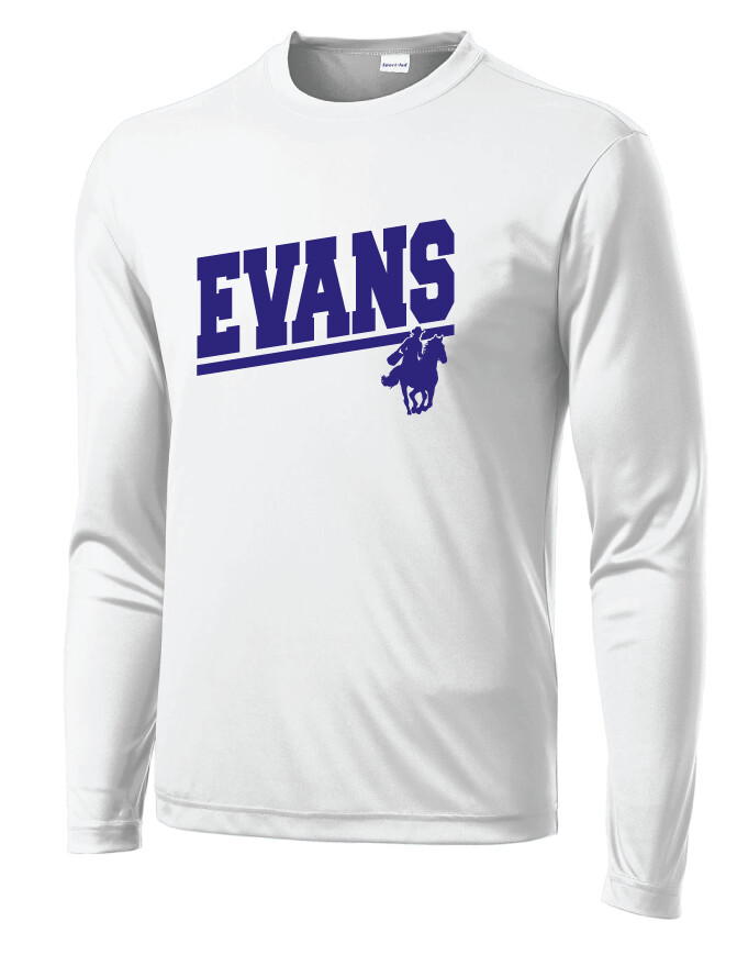 2021-22 Spirit Wear - EVANS - Dri-Fit Long Sleeve, Garment Color: White