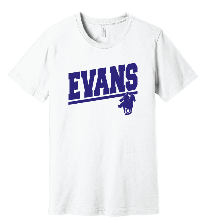 2021-22 Spirit Wear - EVANS - Bella+Canvas Short Sleeve, Garment Color: White