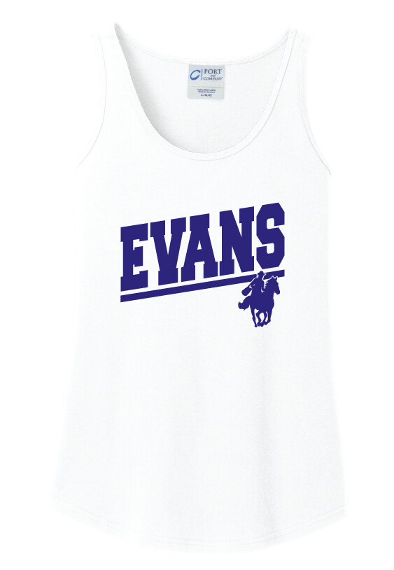 2021-22 Spirit Wear - EVANS - Ladies Cotton Tank, Garment Color: White