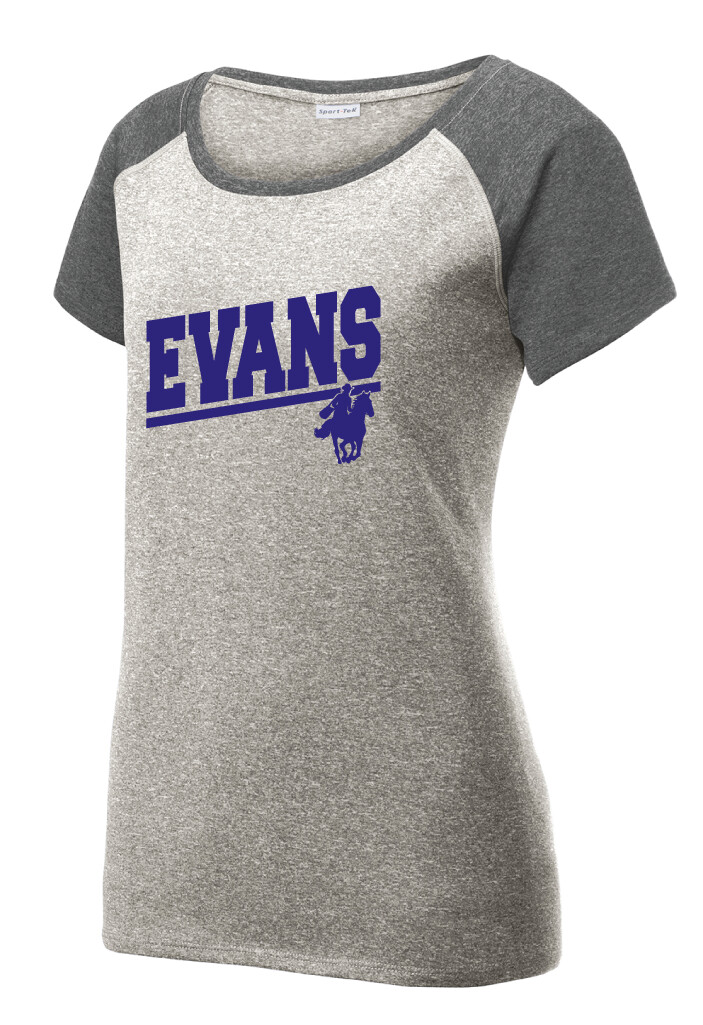 2021-22 Spirit Wear - EVANS - Heather Scoop Neck, Garment Color: Grey / Graphite