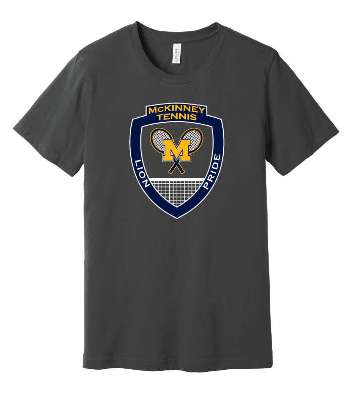 McKinney Tennis - Big Logo - Bella+Canvas Short Sleeve, Garment Color: Charcoal