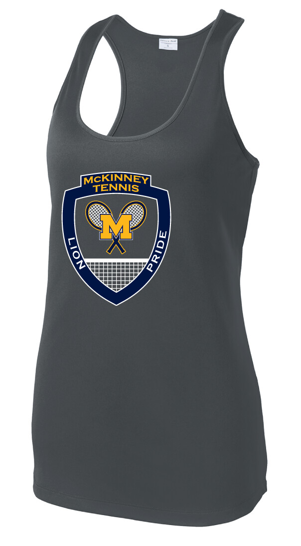 McKinney Tennis - Big Logo - Dri-Fit Racerback Tank, Garment Color: Charcoal