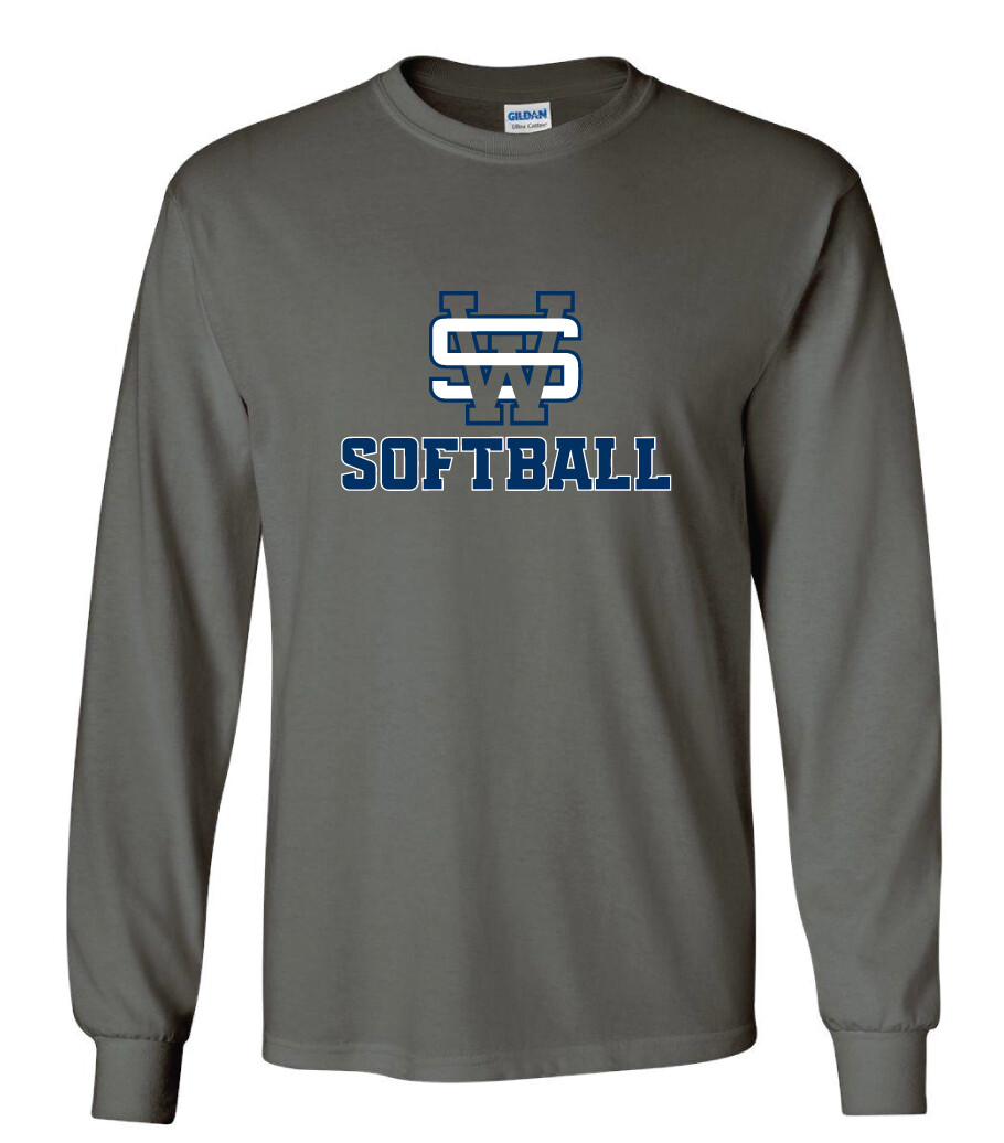 SW Softball - Long Sleeve, Color: Charcoal
