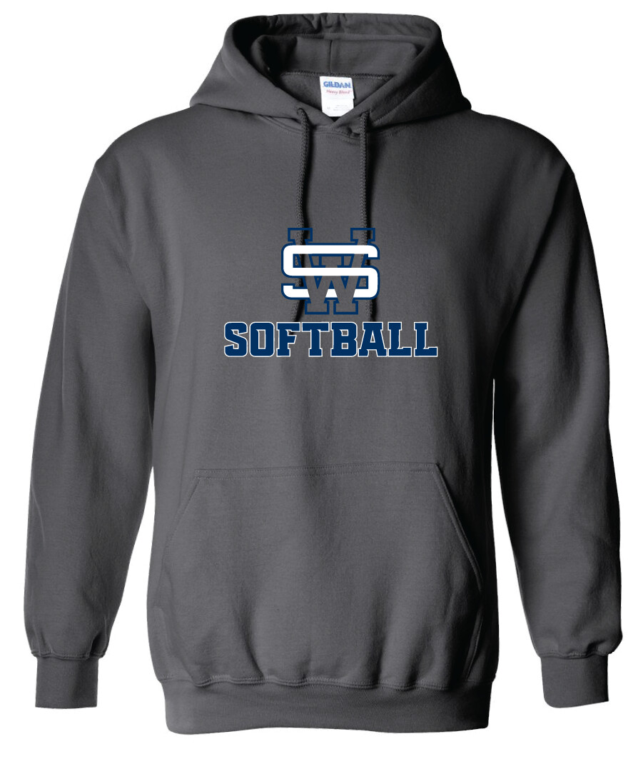 SW Softball - Hoodie, Color: Charcoal