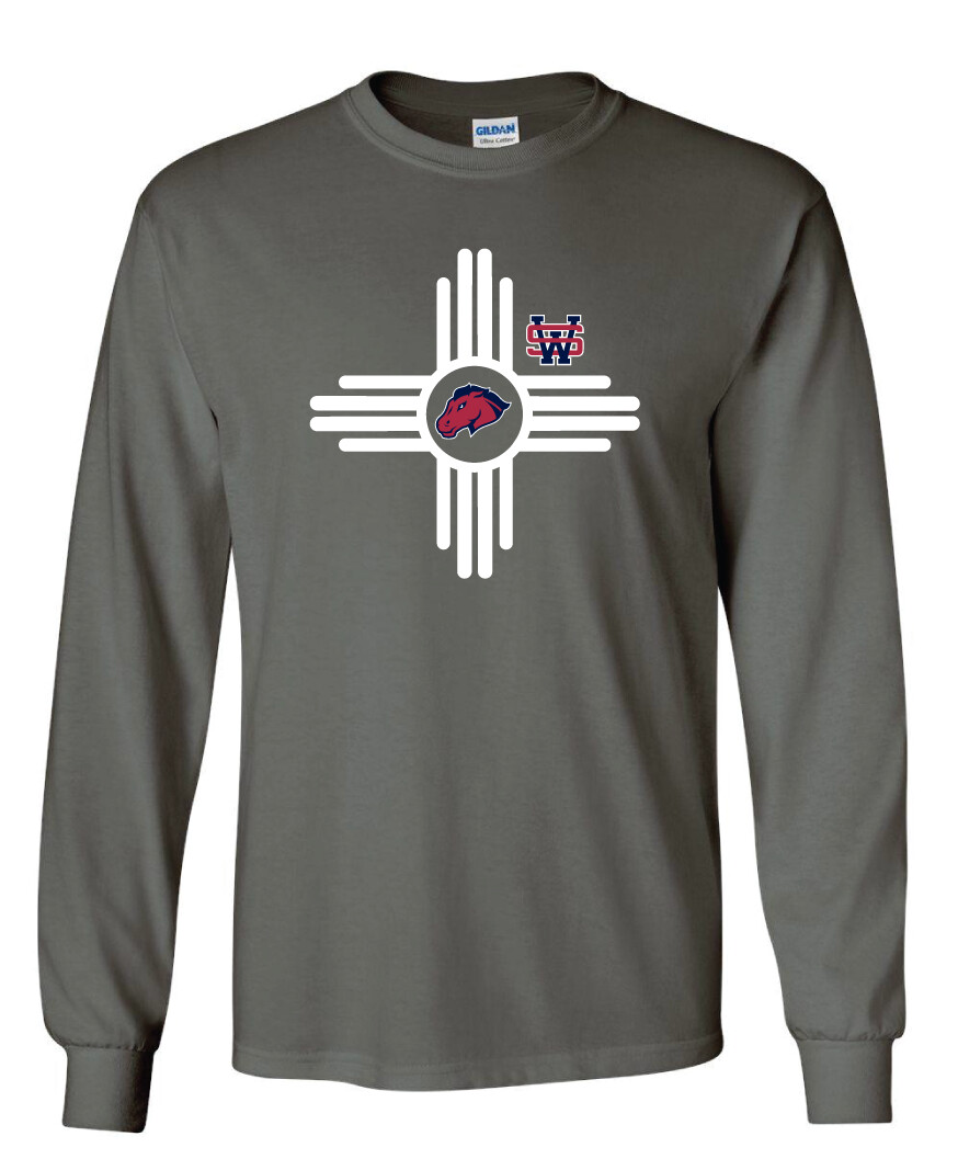 Zia Mustang - Long Sleeve, Color: Charcoal