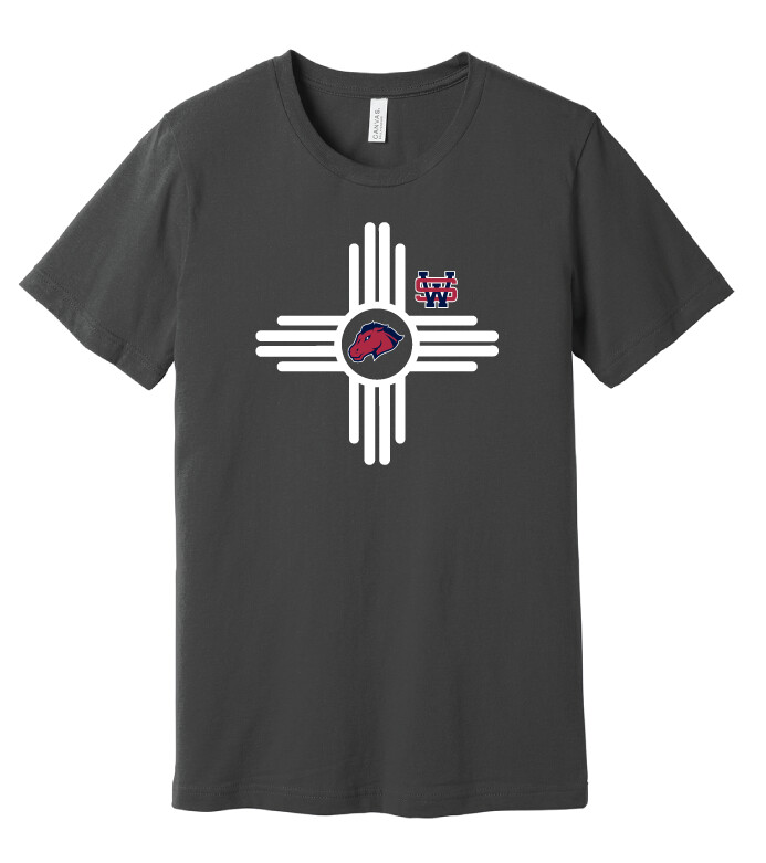 Zia Mustang - Bella+Canvas Short Sleeve, Color: Charcoal