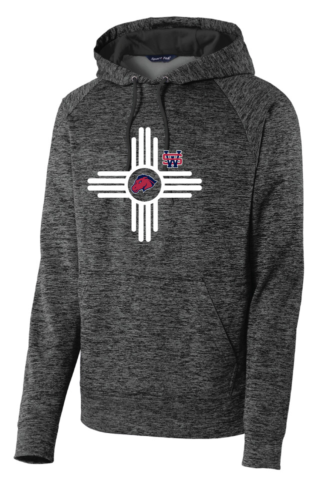 Zia Mustang - Electric Dri-Fit Hoodie, Color: Grey / Black