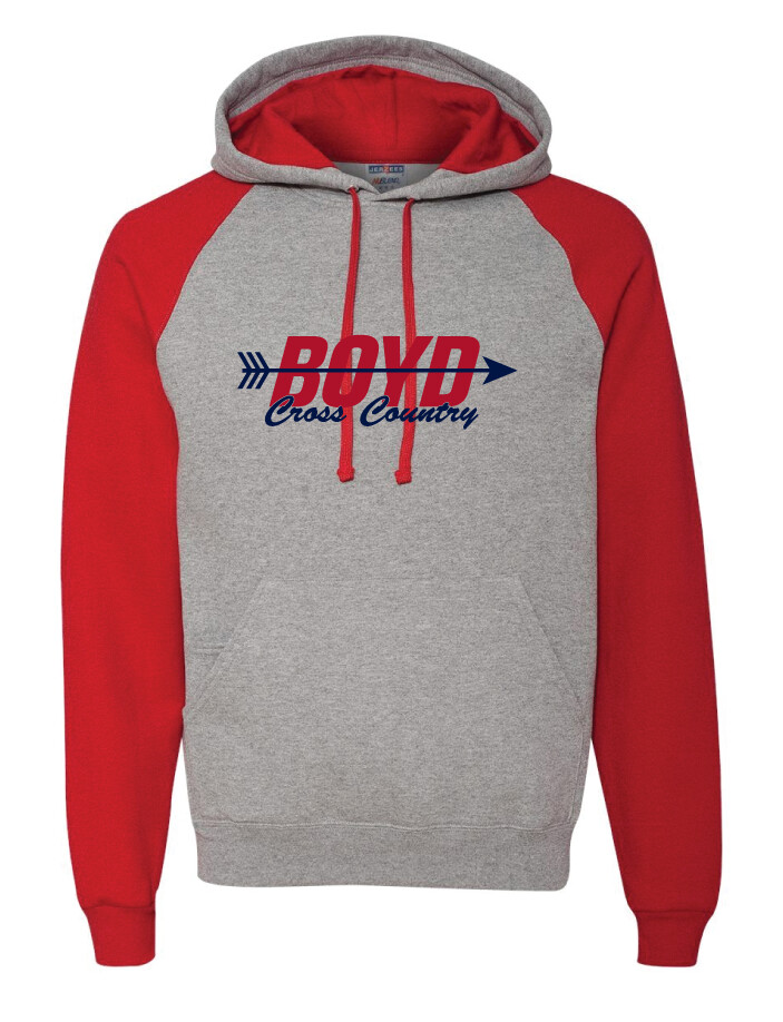 XC/T&amp;F Fan Wear - Arrow - Raglan Hoodie, Color: Grey / Red