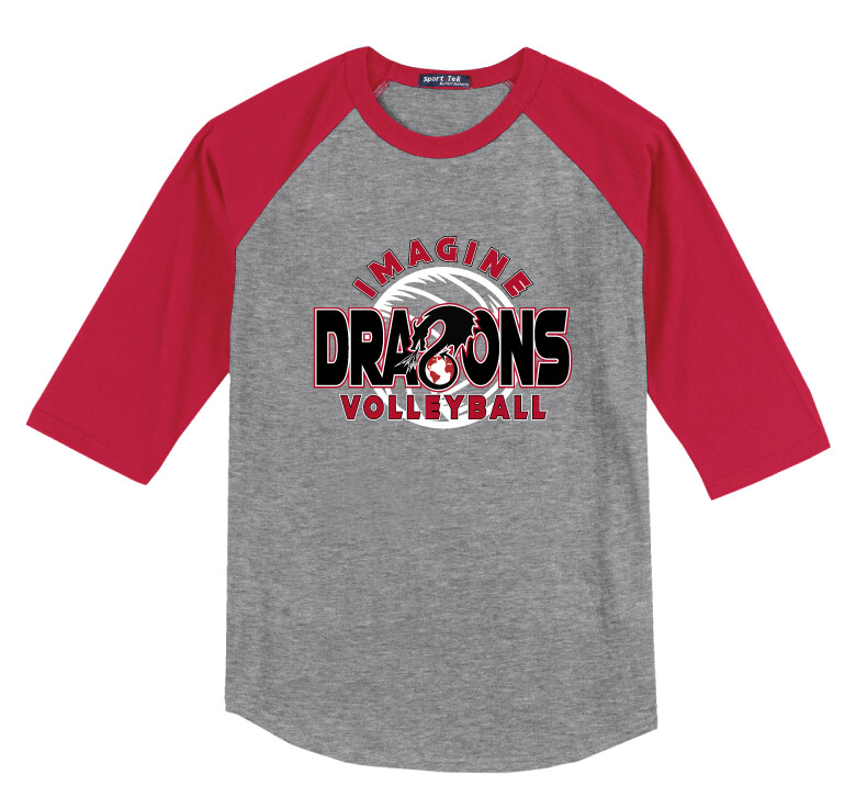 2021-22 VB Fan Wear - Raglan Baseball, Color: Grey / Red