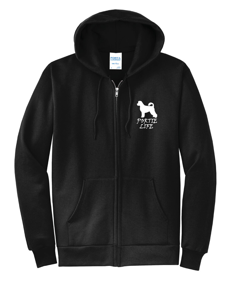 USSPWDC - Portie Life - Unisex Zipper Hoodie, Garment Color: Black