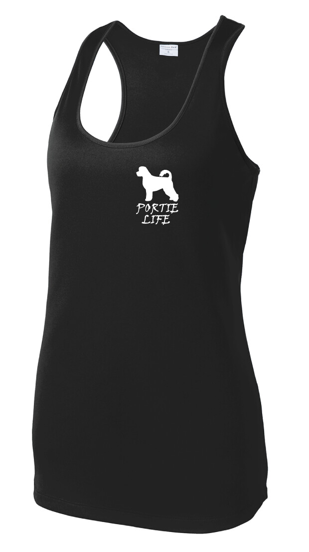 USSPWDC - Portie Life - Ladies Dri-Fit Racerback Tank, Garment Color: Black