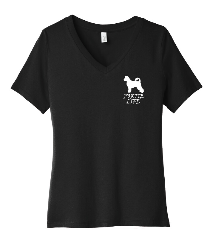 USSPWDC - Portie Life - Ladies Bella+Canvas V-Neck, Garment Color: Black