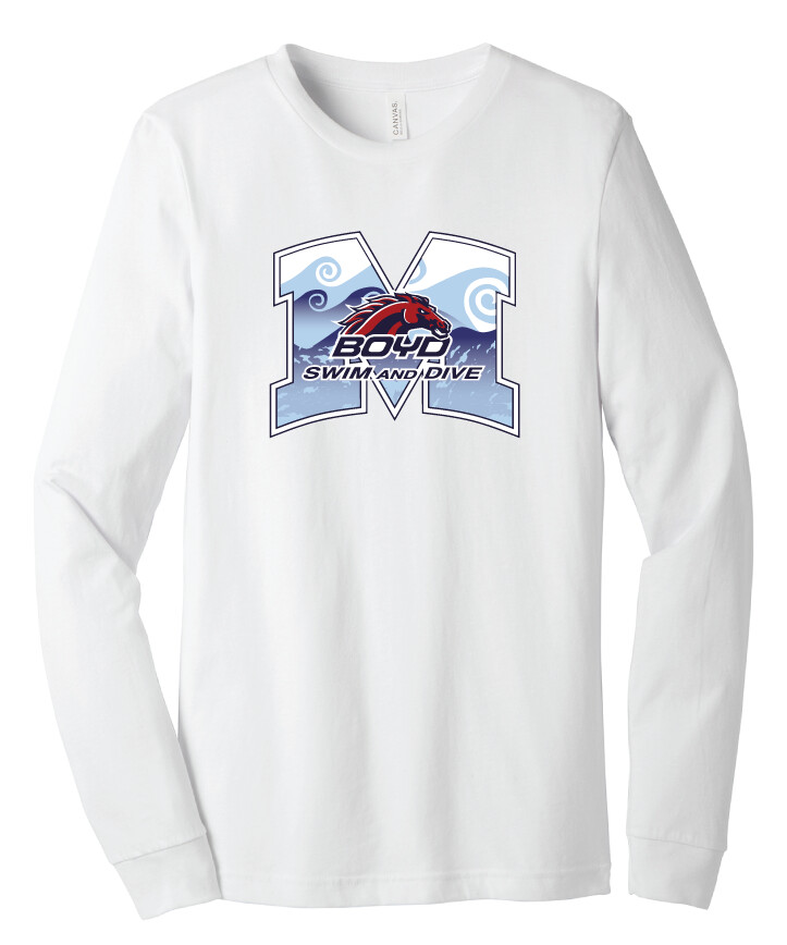 Boyd Swim &amp; Dive - M Waves - Bella+Canvas Short Sleeve, Color: White