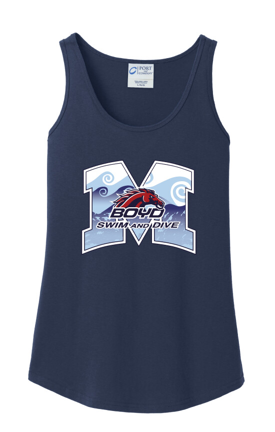 Boyd Swim &amp; Dive - M Waves - Ladies Cotton Tank, Color: Navy