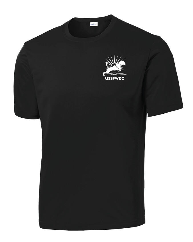 USSPWDC - Sunrise Dog - Unisex Dri-Fit Short Sleeve, Garment Color: Black
