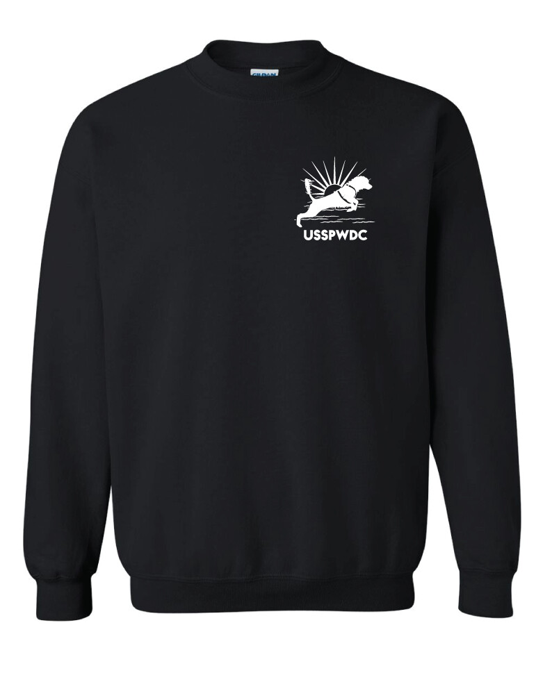 USSPWDC - Sunrise Dog - Unisex Crew Sweatshirt, Garment Color: Black