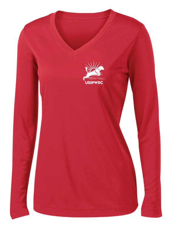 USSPWDC - Sunrise Dog - Ladies Dri-Fit V-Neck Long Sleeve