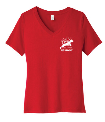 USSPWDC - Sunrise Dog - Ladies Bella+Canvas V-Neck