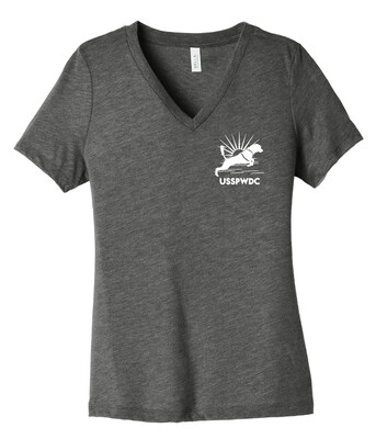 USSPWDC - Sunrise Dog - Ladies Bella+Canvas V-Neck