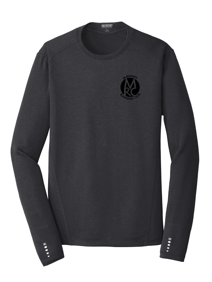 MRC - Long Sleeve Pulse Crew, Print Size: Small Logo, Print Color: Black, Garment Color: Blacktop