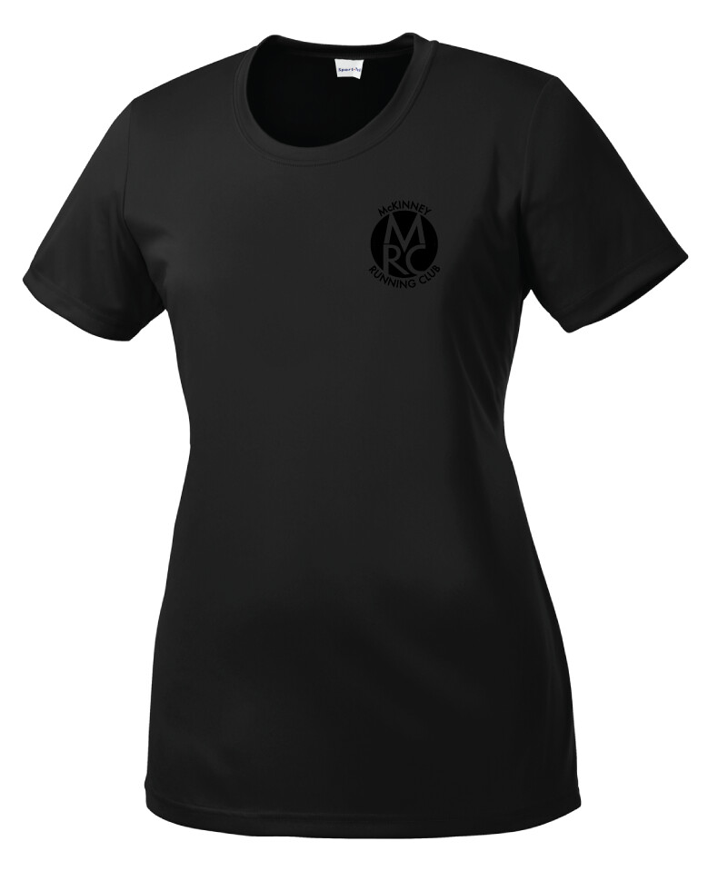 MRC - Ladies Competitor Tee, Print Size: Small Logo, Print Color: Black, Garment Color: Black
