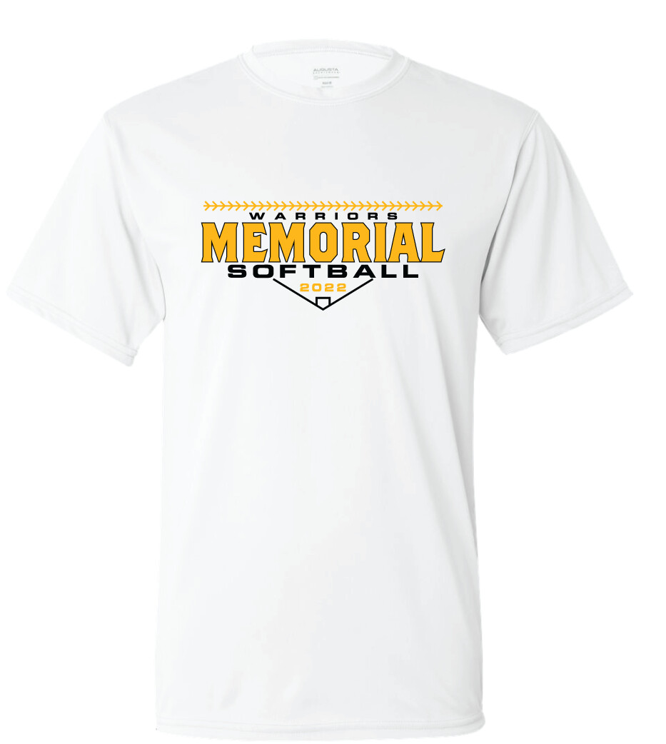 Memorial Softball - Block Design - Short Sleeve, Garment Color: White
