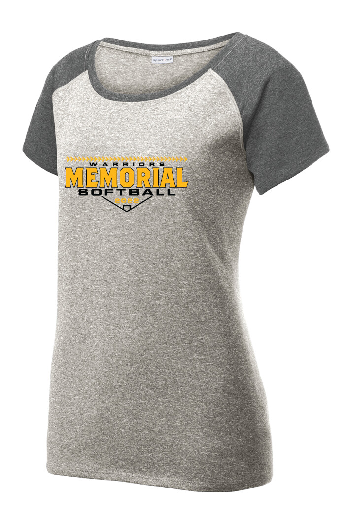 Memorial Softball - Block Design - Ladies Scoop Neck