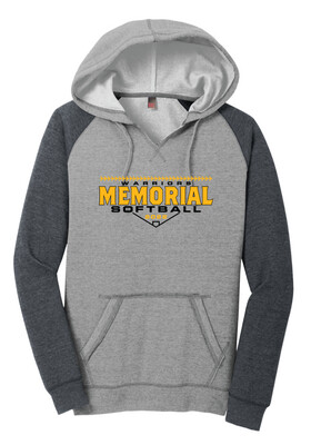 Memorial Softball - Block Design - Ladies Raglan Hoodie