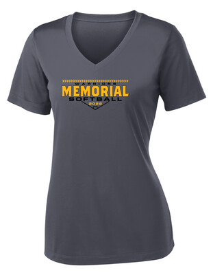 Memorial Softball - Block Design - Ladies Dri-Fit V-Neck