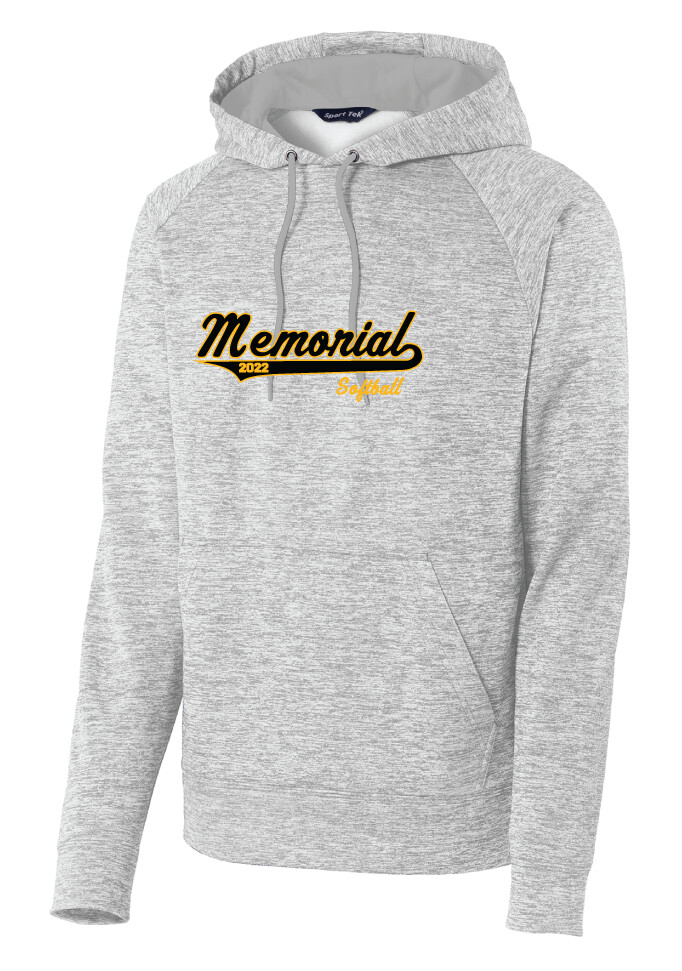 Memorial Softball - Script Design - Electric Dri-Fit Hoodie, Garment Color: Silver