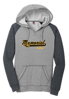 Memorial Softball - Script Design - Ladies Raglan Hoodie