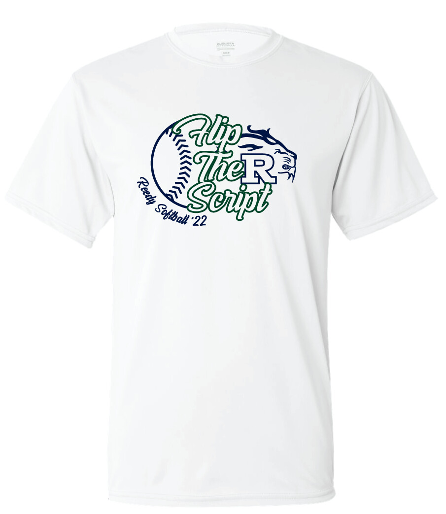Reedy Softball - Flip the Script - Short Sleeve, Garment Color: White