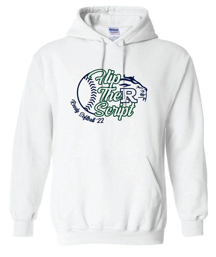 Reedy Softball - Flip the Script - Hoodie, Garment Color: White
