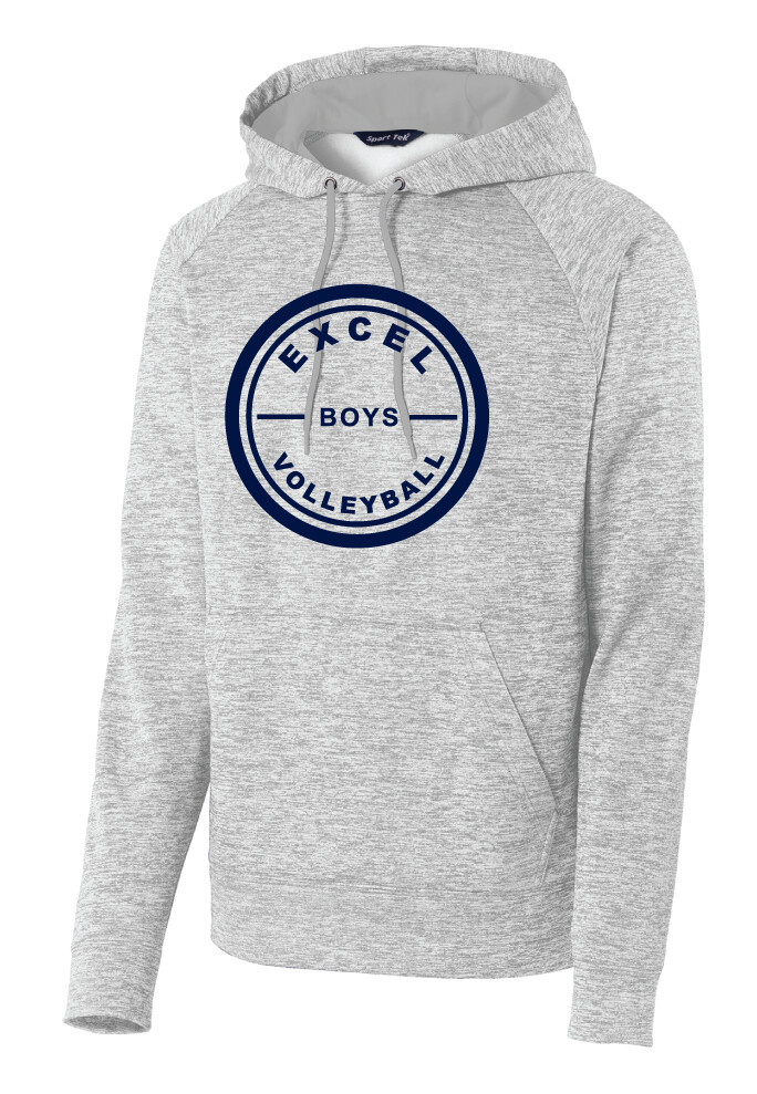 Excel Volleyball - Circle Design - Electric Dri-Fit Hoodie, Garment Color: Silver