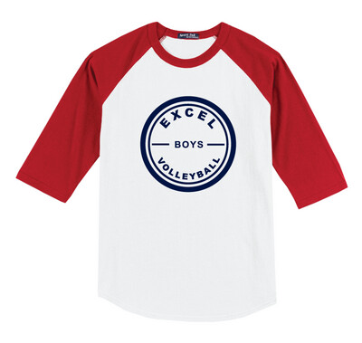 Excel Volleyball - Circle Design - Raglan Baseball