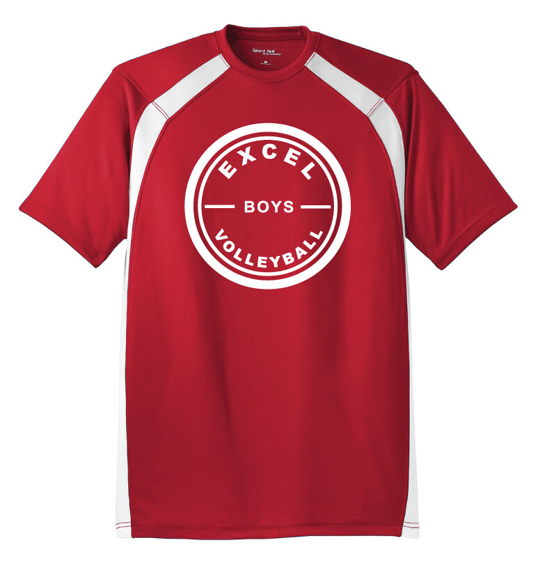 Excel Volleyball - Circle Design - DryZone Dri-Fit, Garment Color: Red