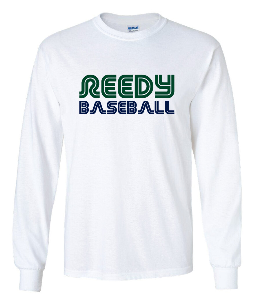 Reedy Baseball - Retro - Long Sleeve, Garment Color: White