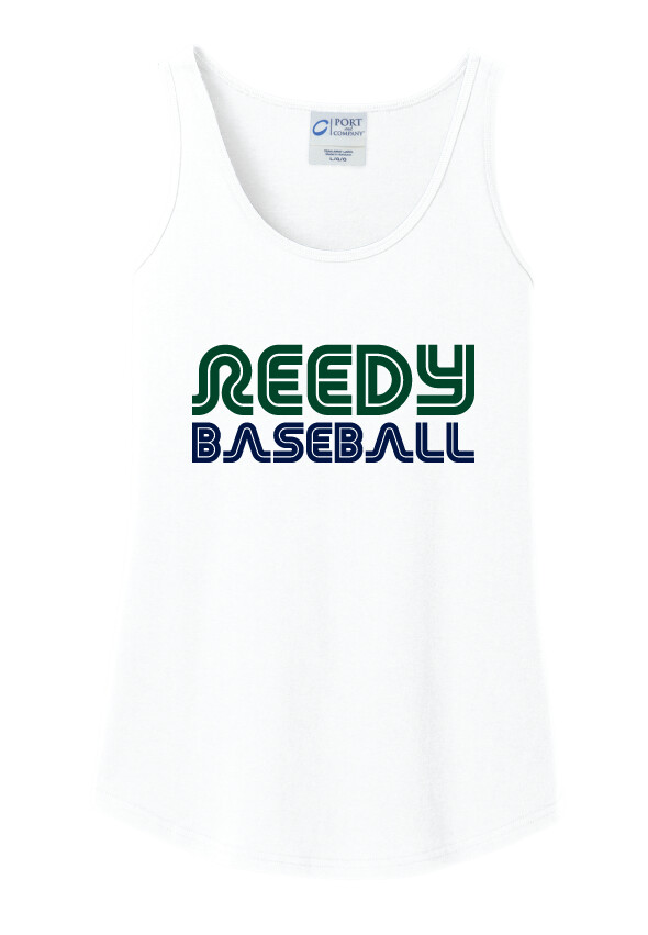 Reedy Baseball - Retro - Cotton Tank, Garment Color: White