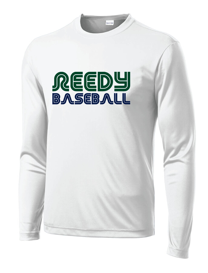 Reedy Baseball - Retro - Dri-Fit Long Sleeve, Garment Color: White