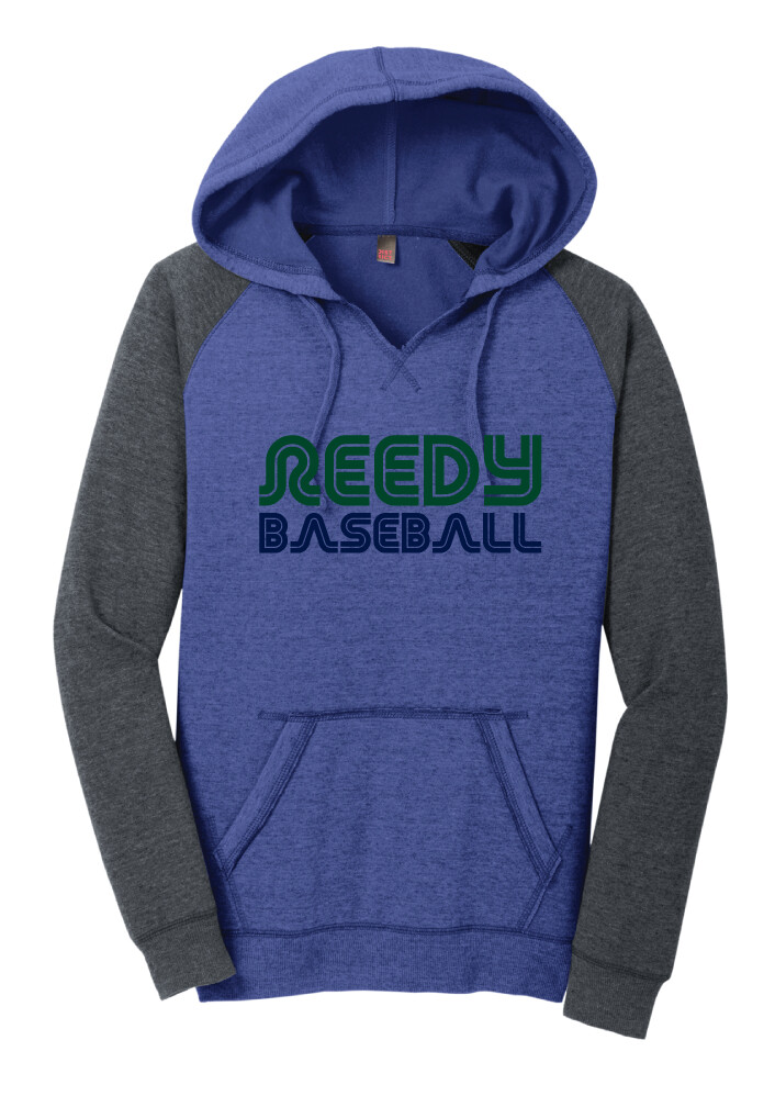 Reedy Baseball - Retro - Lightweight Raglan Hoodie, Garment Color: Heather Royal