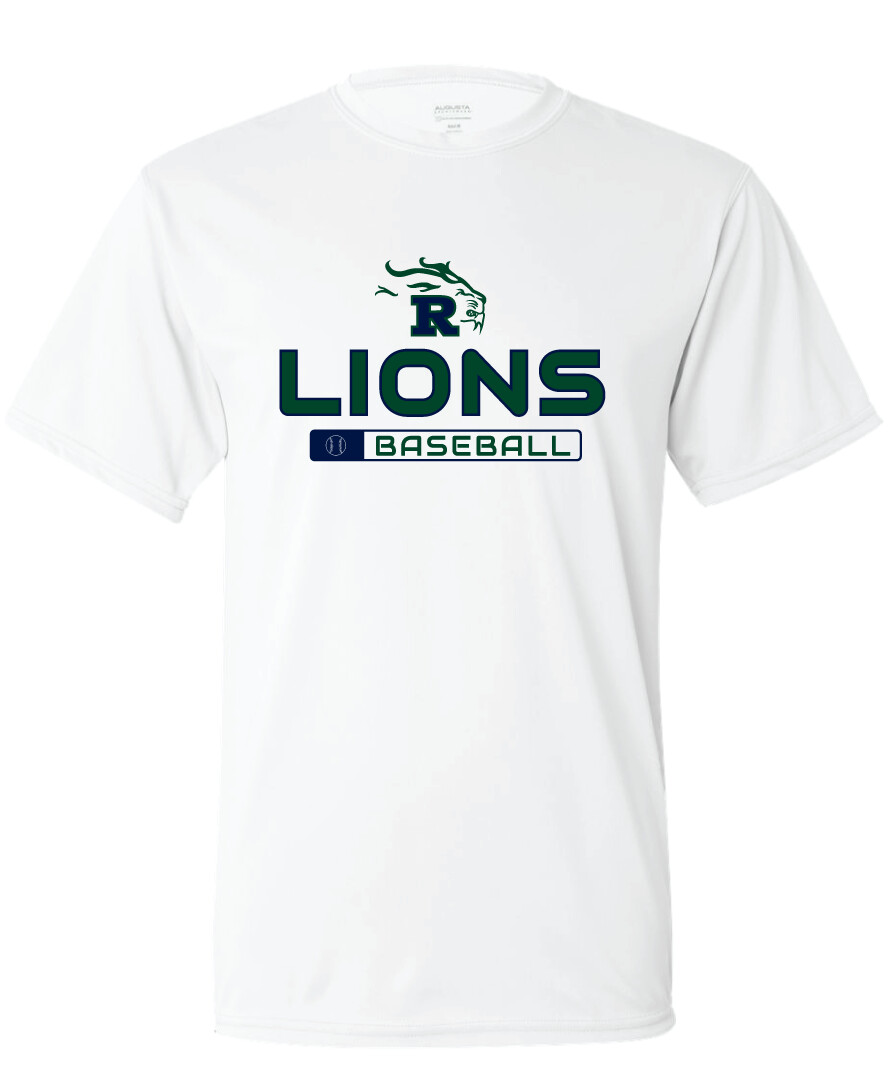 Reedy Baseball - Lions Baseball - Short Sleeve, Garment Color: White