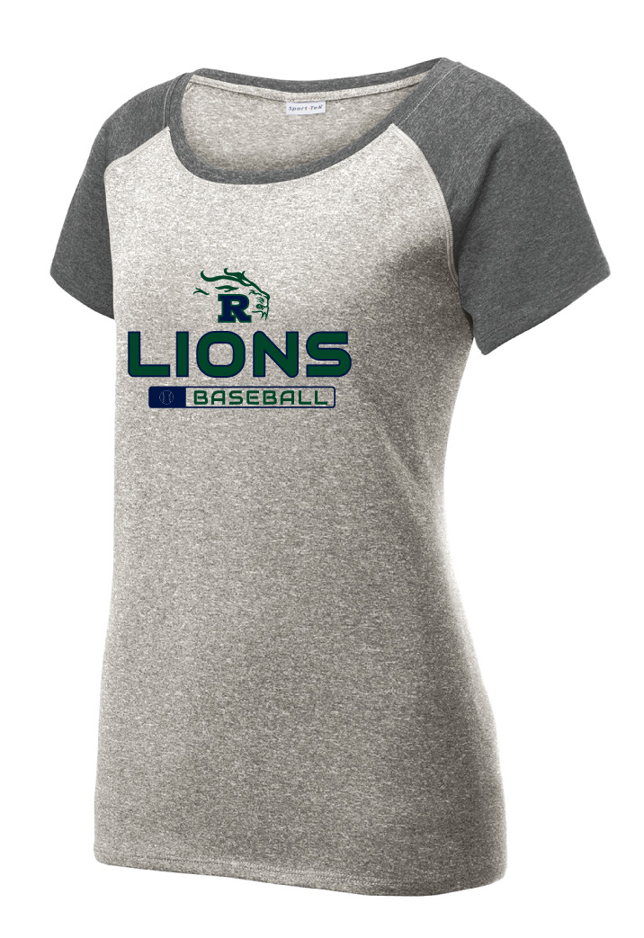 Reedy Baseball - Lions Baseball - Heather Scoop Neck, Garment Color: Grey / Graphite