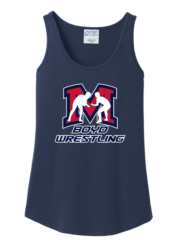 Boyd Wrestling - Big M - Cotton Tank, Color: Navy