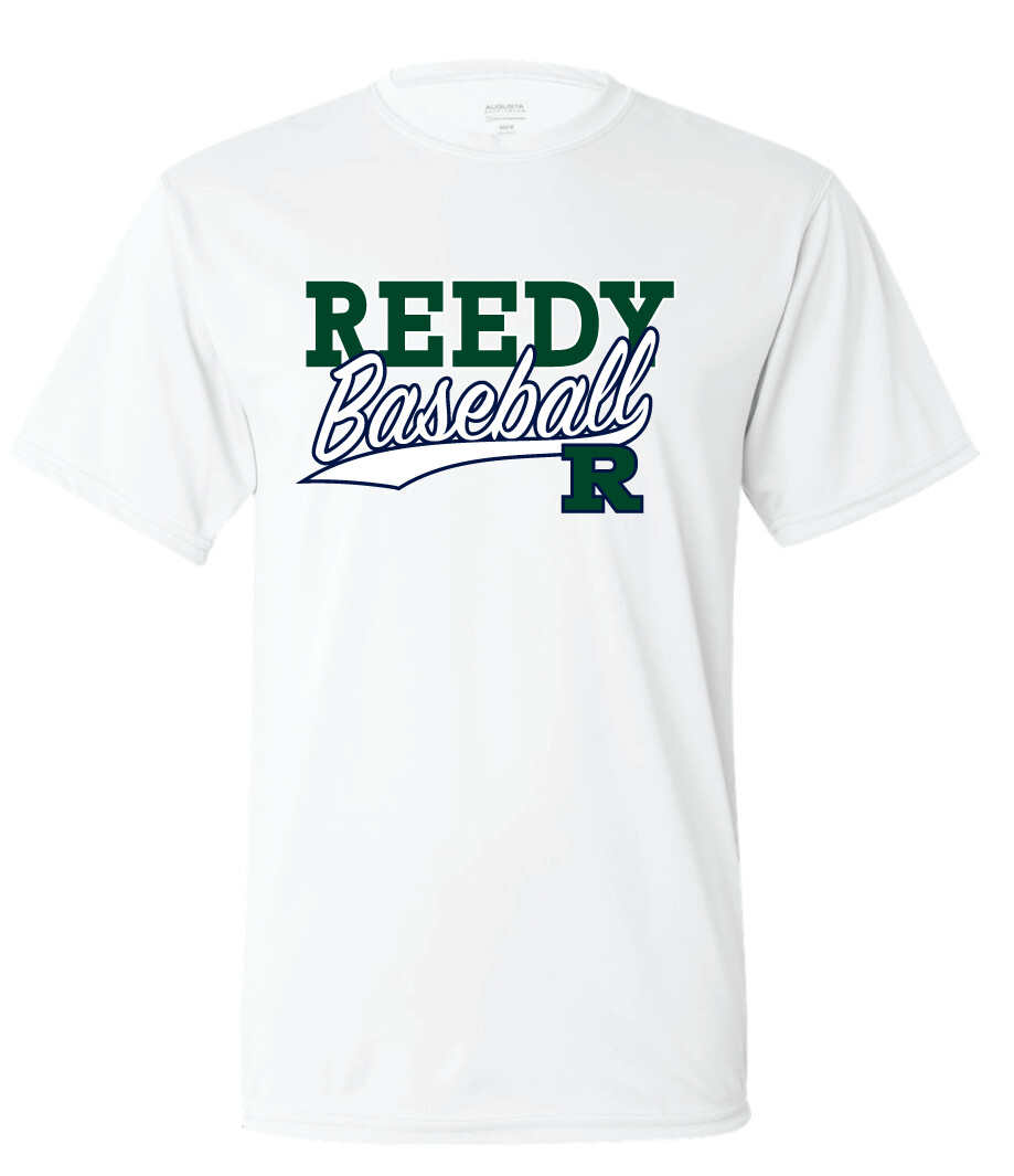 Reedy Baseball - Block Script - Short Sleeve, Garment Color: White