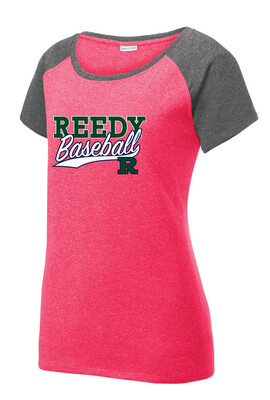Reedy Baseball - Block Script - Heather Scoop Neck