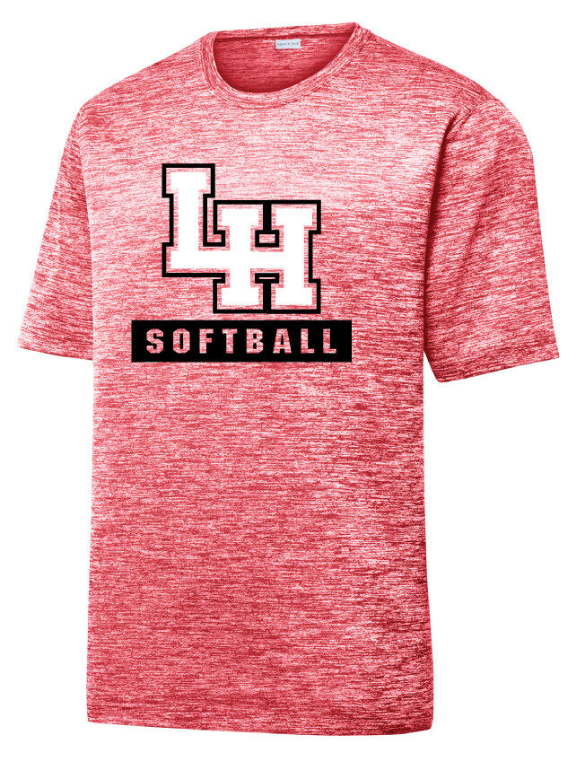 LH Softball - Big LH - Electric Dri-Fit Short Sleeve, Color: Red