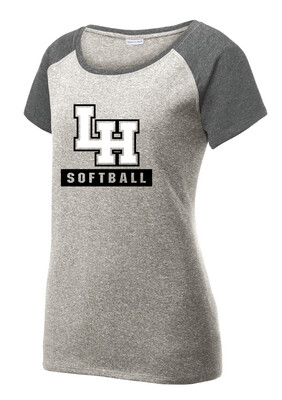 LH Softball - Big LH - Heather Scoop Neck
