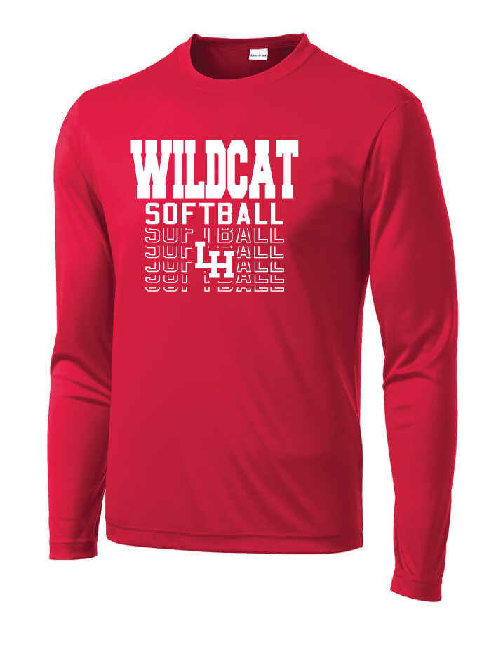 LH Softball - Fade Away - Dri-Fit Long Sleeve, Color: Red