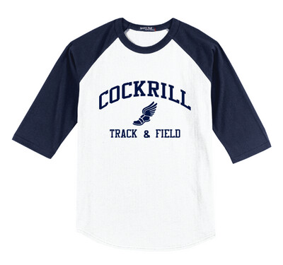 Cockrill T&amp;F - Boys Navy Design - Raglan Baseball