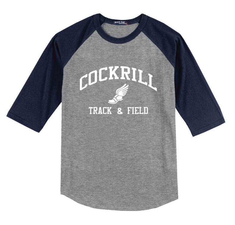 Cockrill T&amp;F - Boys White Design - Raglan Baseball